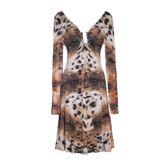 Vintage Just Cavalli Leopard Print Midi Dress