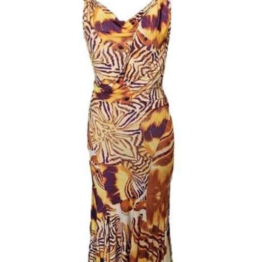 Vintage Just Cavalli Animal Print Midi Dress
