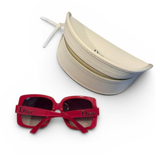 Vintage Christian Dior Red Oversized Sunglasses
