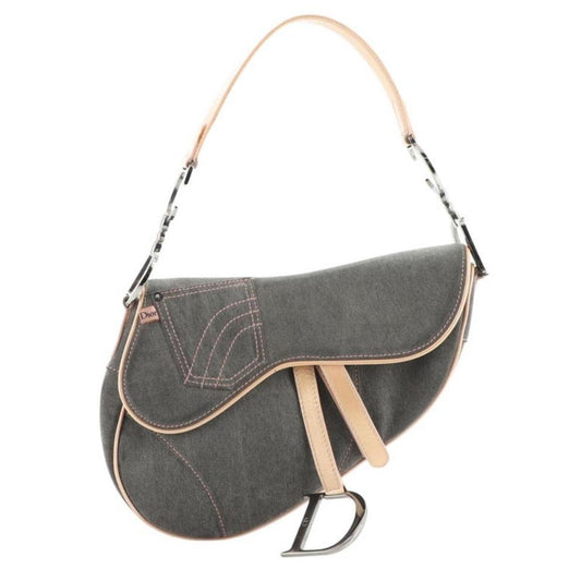 Vintage Christian Dior SS2002 Denim Saddle Bag