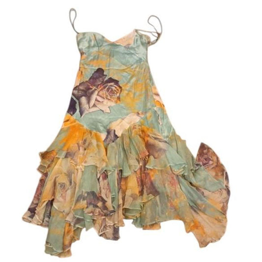 Vintage Roberto Cavalli 2004 Floral Racerback Dress
