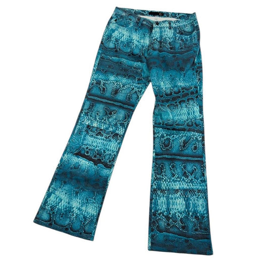 Vintage Roberto Cavalli Blue Snake Print Trousers