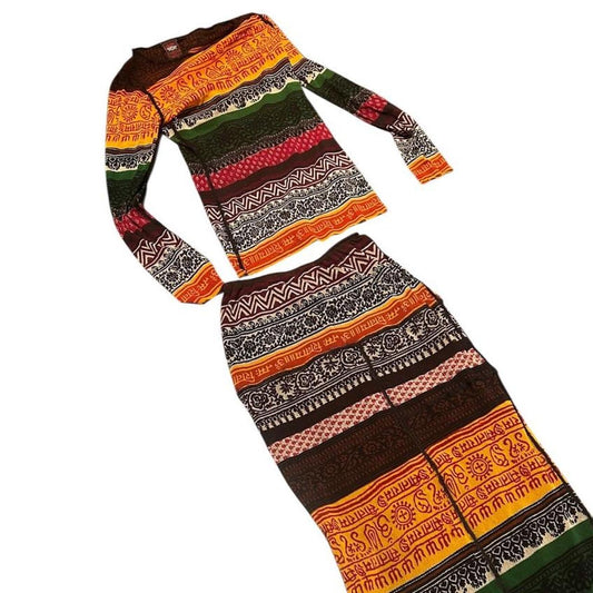 Vintage Jean-Paul Gaultier SS1994 Tribal Print Maille Two-Piece Set