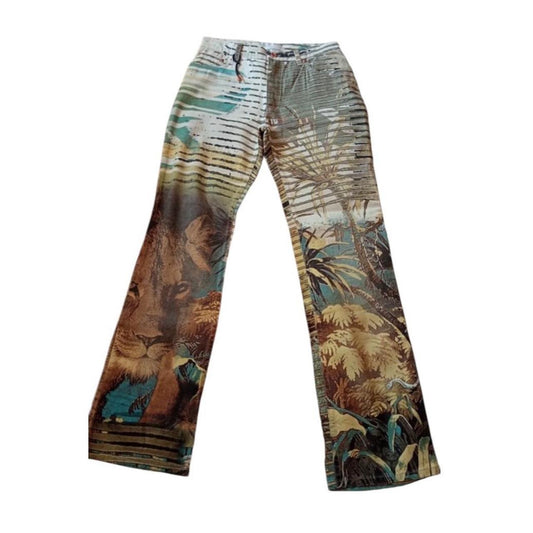 Vintage Roberto Cavalli SS2002 Lion Print Trousers