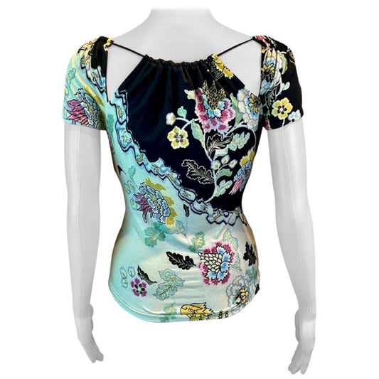 Vintage Roberto Cavalli SS2003 Chinoiserie Cut-Out Top