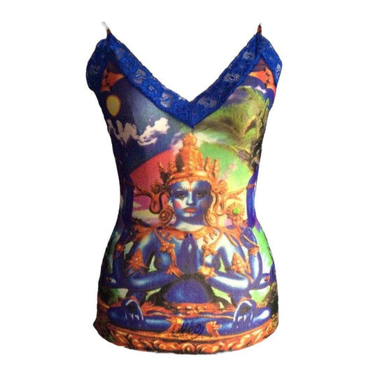 Vintage Jean-Paul Gaultier 1990s Shiva Printed Mesh Top