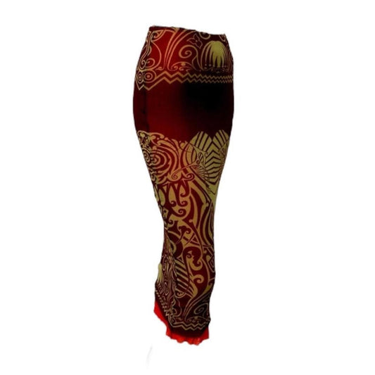 Vintage Jean-Paul Gaultier SS1996 Māori Tattoo Print Mesh Skirt
