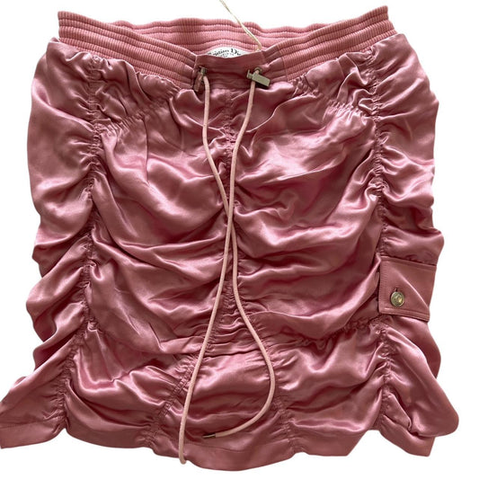 Vintage Christian Dior Pink Rouched Silk Skirt