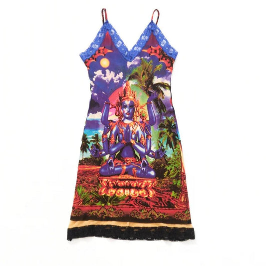 Vintage Jean-Paul Gaultier Shiva Printed Mesh Dress