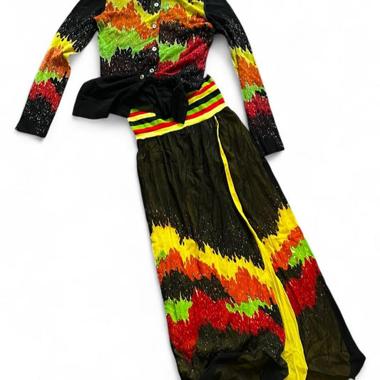 Vintage Jean Paul Gaultier Maille Rasta Flame Two-Piece Set